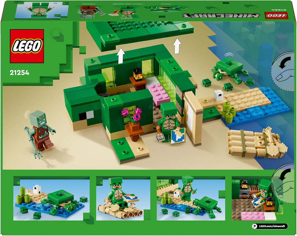 LEGO Minecraft The Turtle Beach House Toy House s doplňky pro dívky a chlapce od 8 let, sada se zvířátky a postavami z videohry, dárek pro hráče 21254 Stavebnice Besuche den LEGO-Store