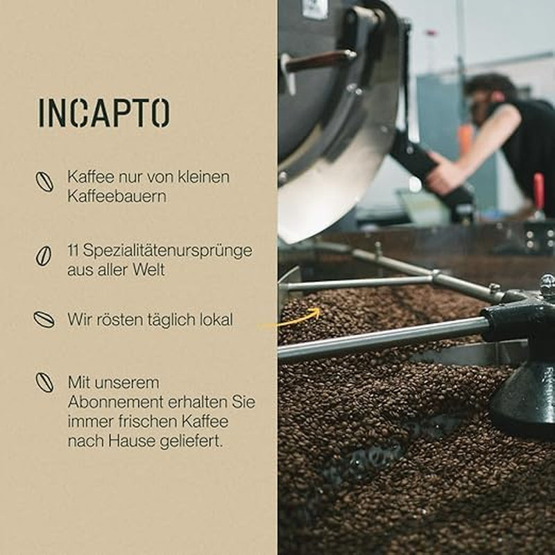 Boabe de cafea speciale Incapto | Origine unică Mexic | Espresso 100% Arabica | Cafea de specialitate 82 puncte SCA | Boabe de cafea prăjite tradițional | Plantație Chiapas, Ethichub Cafea Naty Shop