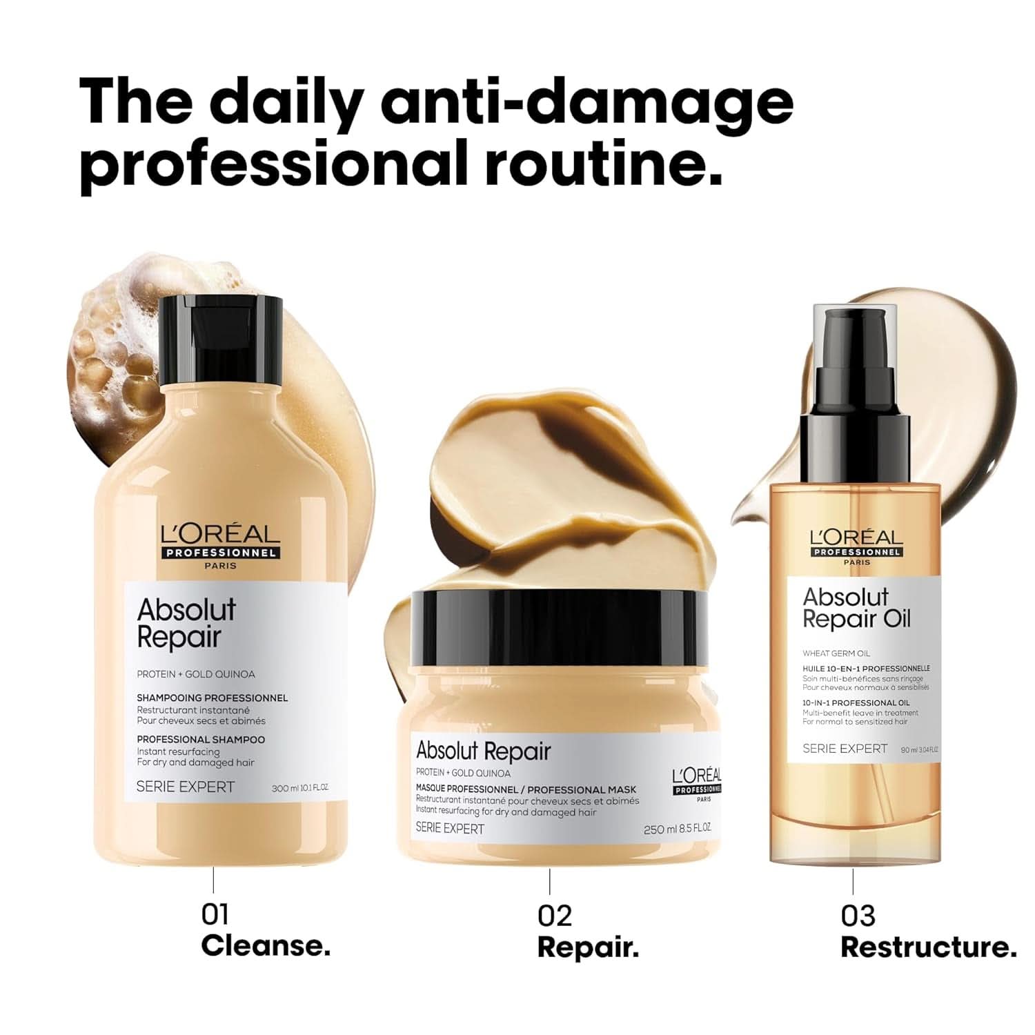 L'OréAl Professionnel Serie Expert Absolut Repair Gold, Quinoa Shampoo + Protein Sprcha a koupel Naty Shop