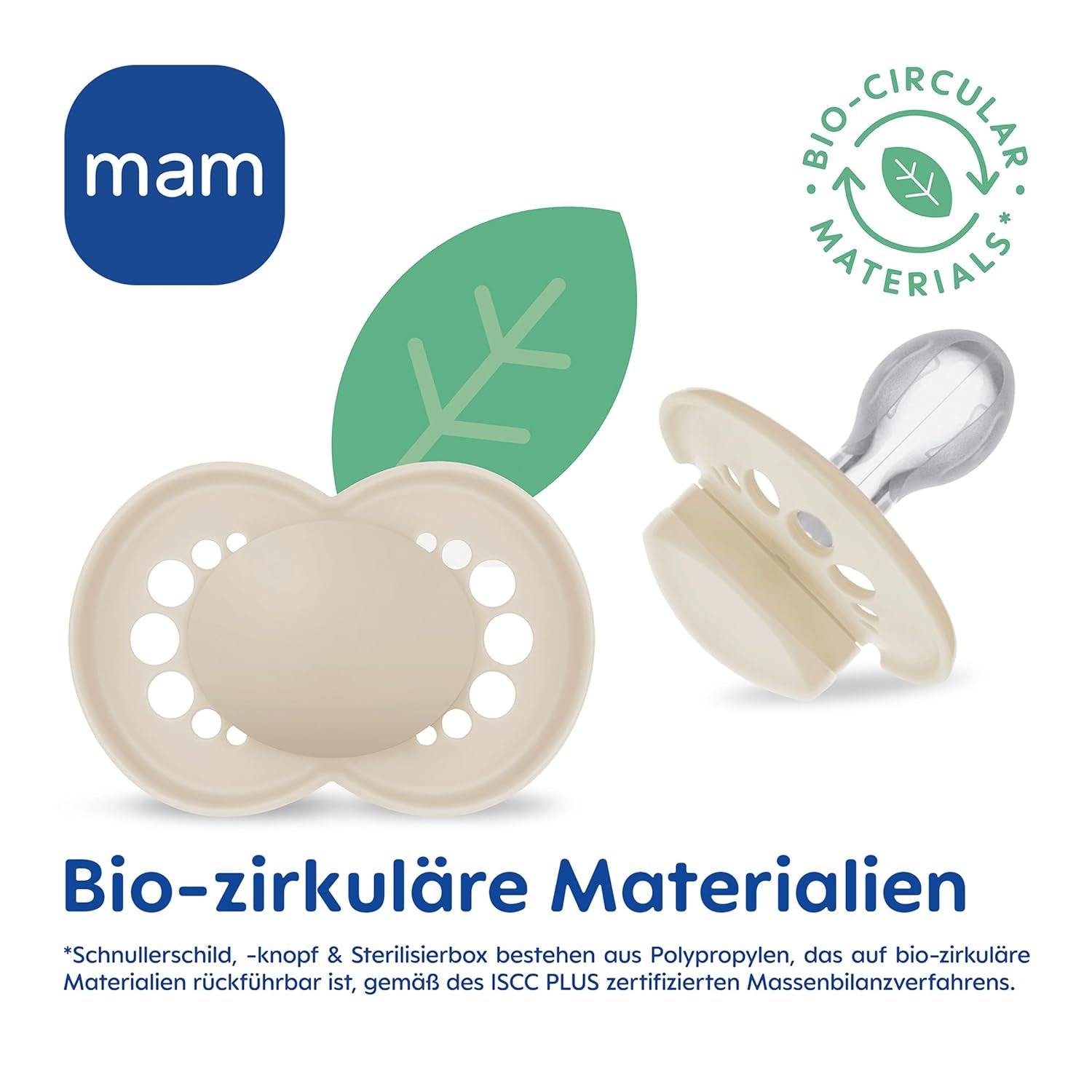 Suzete MAM Original, pachet de 2, suzete pentru bebeluși prietenoase cu dinții, fabricate din materiale sustenabile și bioregenerabile, tetine din silicon MAM SkinSoft, cu cutie pentru suzetă, 6-16 luni, Lup/Iepure