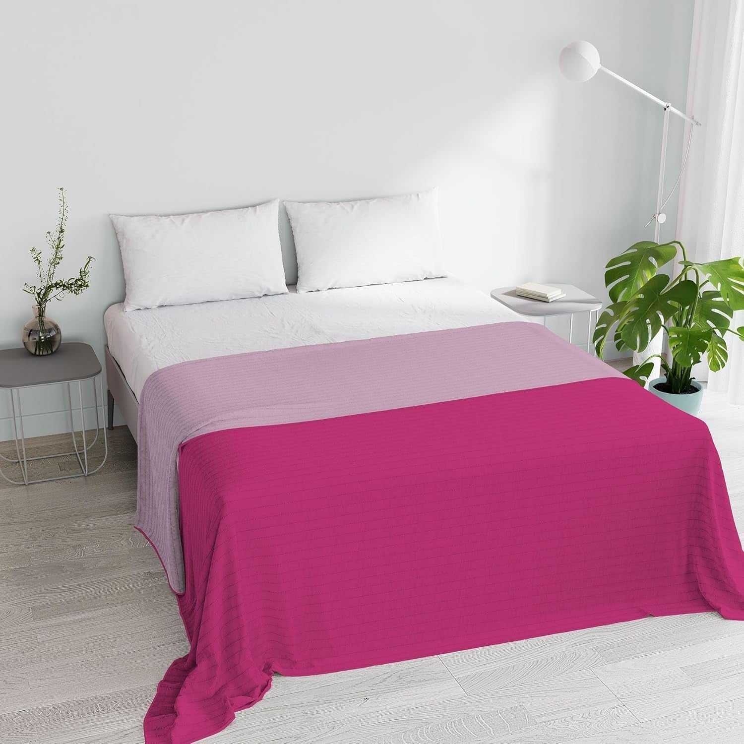 Oranžová/rezavá letní přikrývka z mikrovlákna na dvojlůžko 250 X 250 cm Přikrývky a přikrývky Naty Shop Lila/Fuchsia Manželské 250 X 250 cm