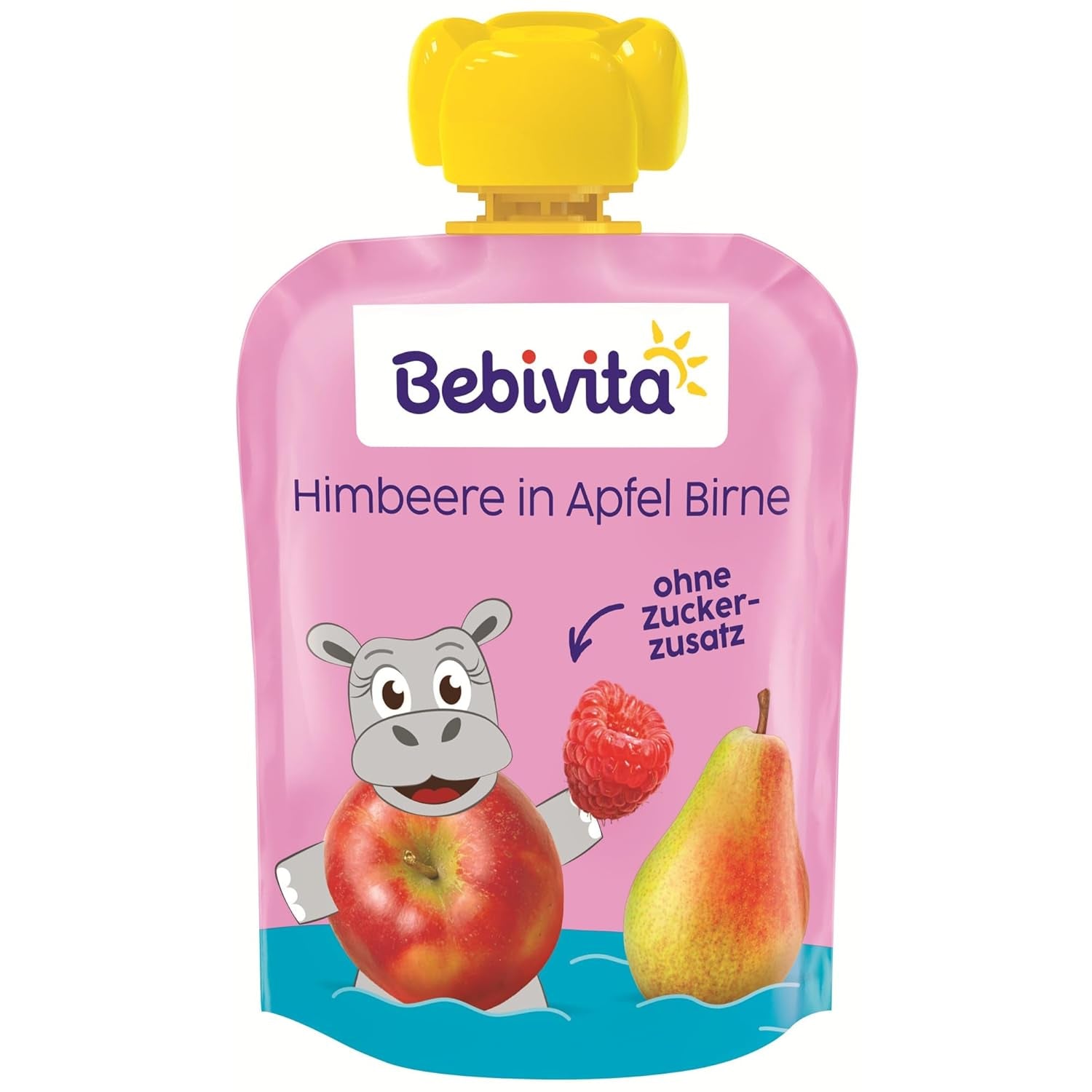 Himbeere in Apfel Birne Quetschie – 16 kusů (4er Pack, je 4 x 90 g), bez Zuckerzusatz, lepek, ideální pro svačinu a vlastní svačinu