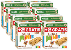 NESTLÉ CINI MINIS Skořicové tyčinky, celozrnná vápenatá křupavá svačina, 8 balení (4 x 25 g každá)