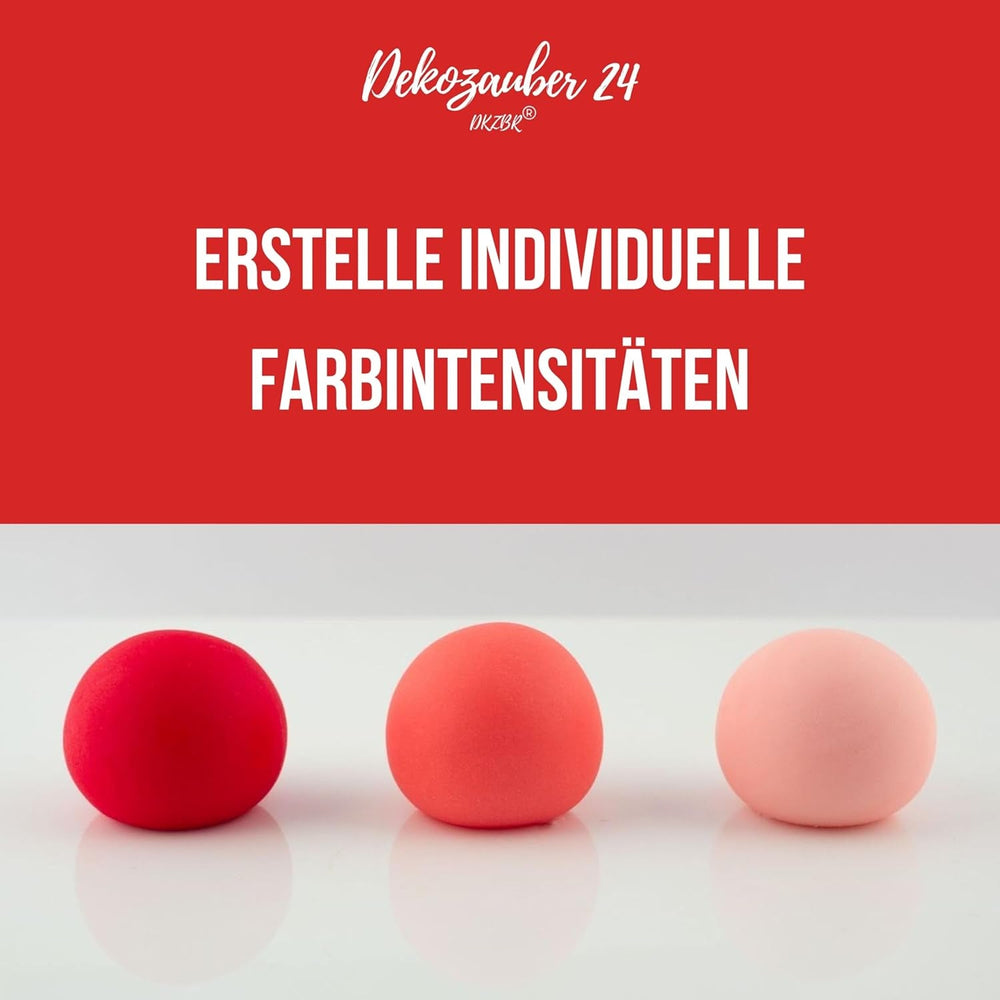 Dekozauber24 Colorant alimentar roșu, gel, 30g, vegan, fără zahăr, foarte concentrat, colorant alimentar roșu pentru fondant, cremă de unt, băuturi și multe altele
