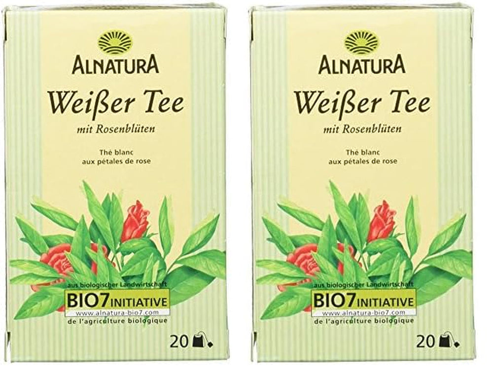 Ceai alb organic cu petale de trandafir, 20 pliculețe, 30 g