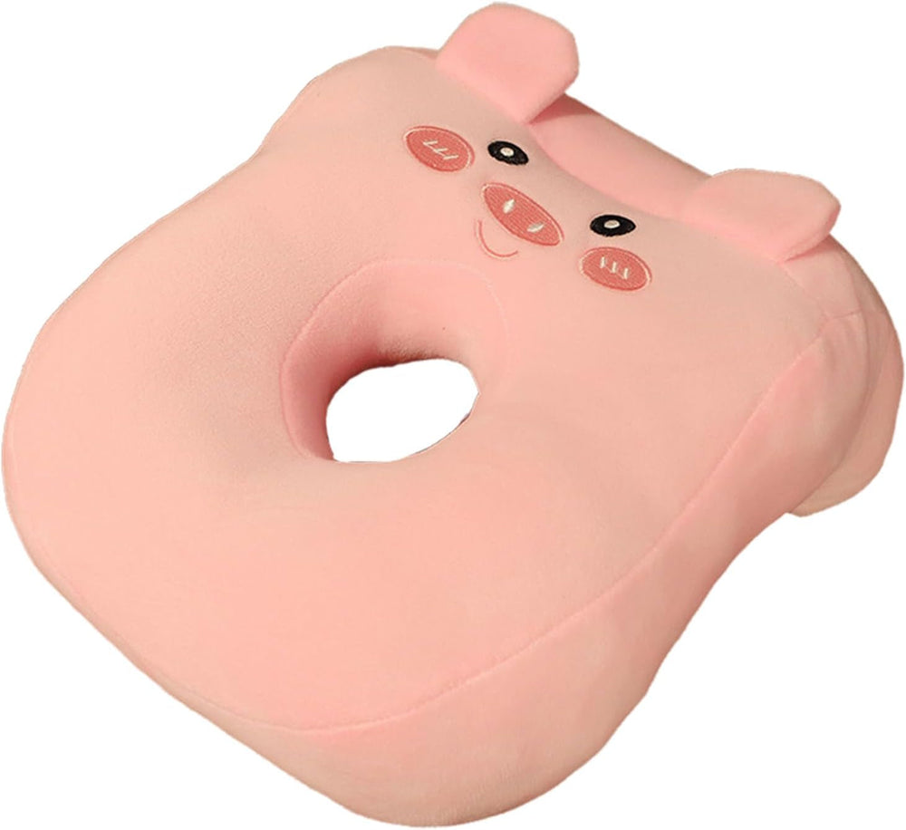 Pernă de somn pentru birou, bumbac de memorie, pernă drăguță cu gaură pentru ureche, pernă de somn moale, pernă pentru urechi pentru dormit lateral pentru femei, fete, copii (pisoi gri) Perne ortopedice cervicale Naty Shop Roz, purceluș