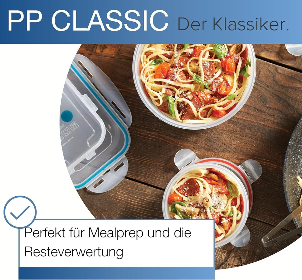 LocknLock PP Classic set borcan pentru depozitarea alimentelor 5pcs | 180ml, 350ml, 600ml, 870ml, 3.6L | 100% etanș la aer și apă | fără BPA | organizator pentru congelator și frigider | sigur pentru mașină de spălat vase și microunde Cutii depozitare alimente Naty Shop