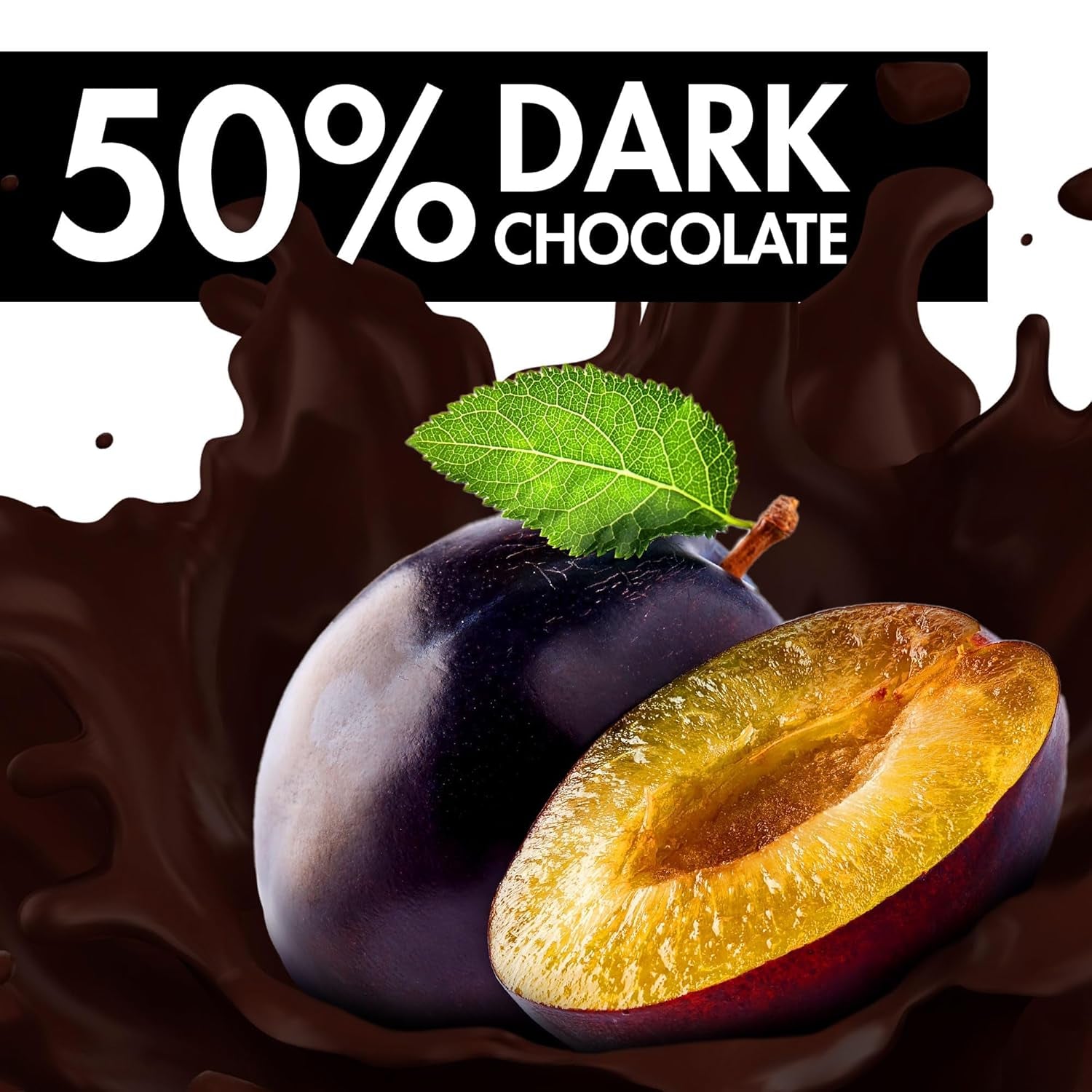 Švestka na Madeiře – 220 g – Marcipánová specialita s ovocem a alkoholem – 8 mincí z hořké čokolády se švestkovým želé a madeirským vínem – Tip na dárek