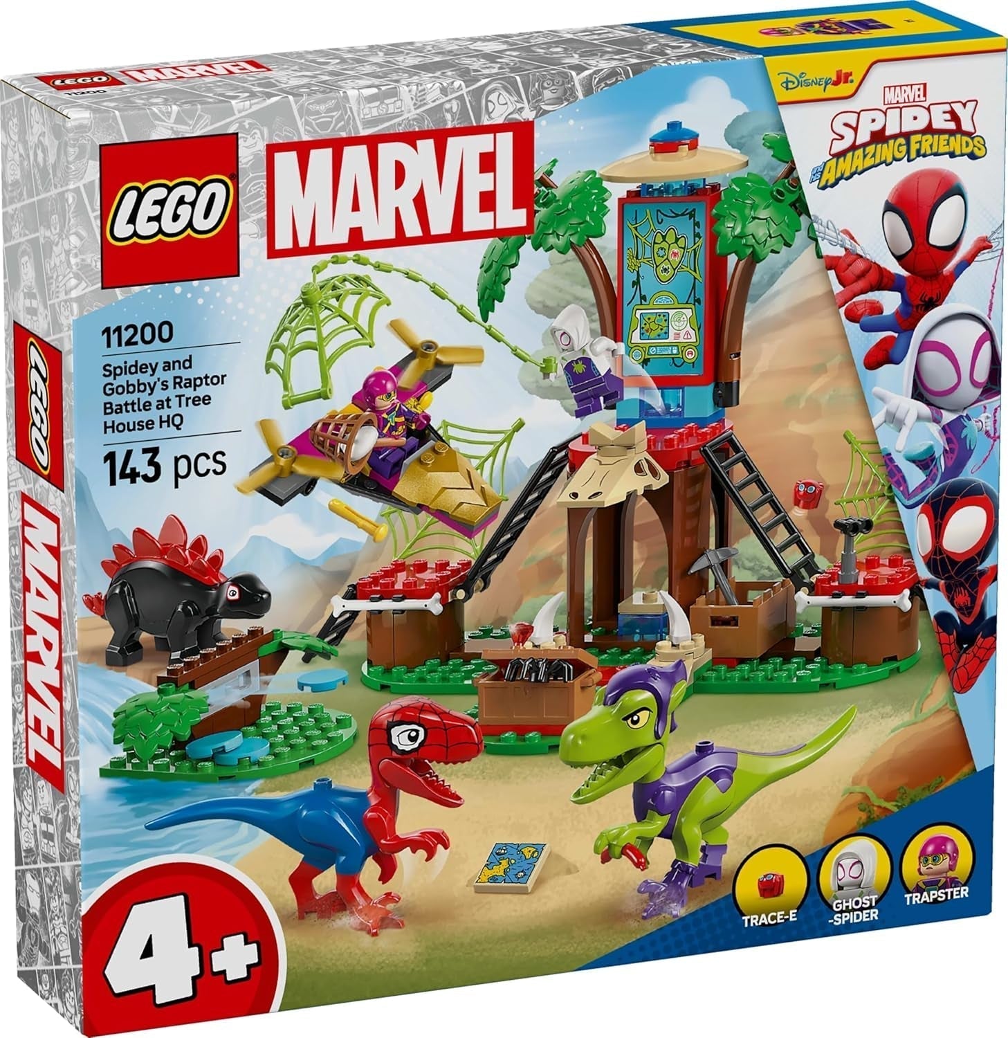 LEGO Marvel Showdown at the Treehouse: Spidey-Rex vs. Gobby-Raptor, Dinosauří sada na stavění a hraní, Hračka Dinosauří dárek pro chlapce a dívky 4+, Spidey a jeho super přátelé 11200 stavebnic Besuche den LEGO-Store