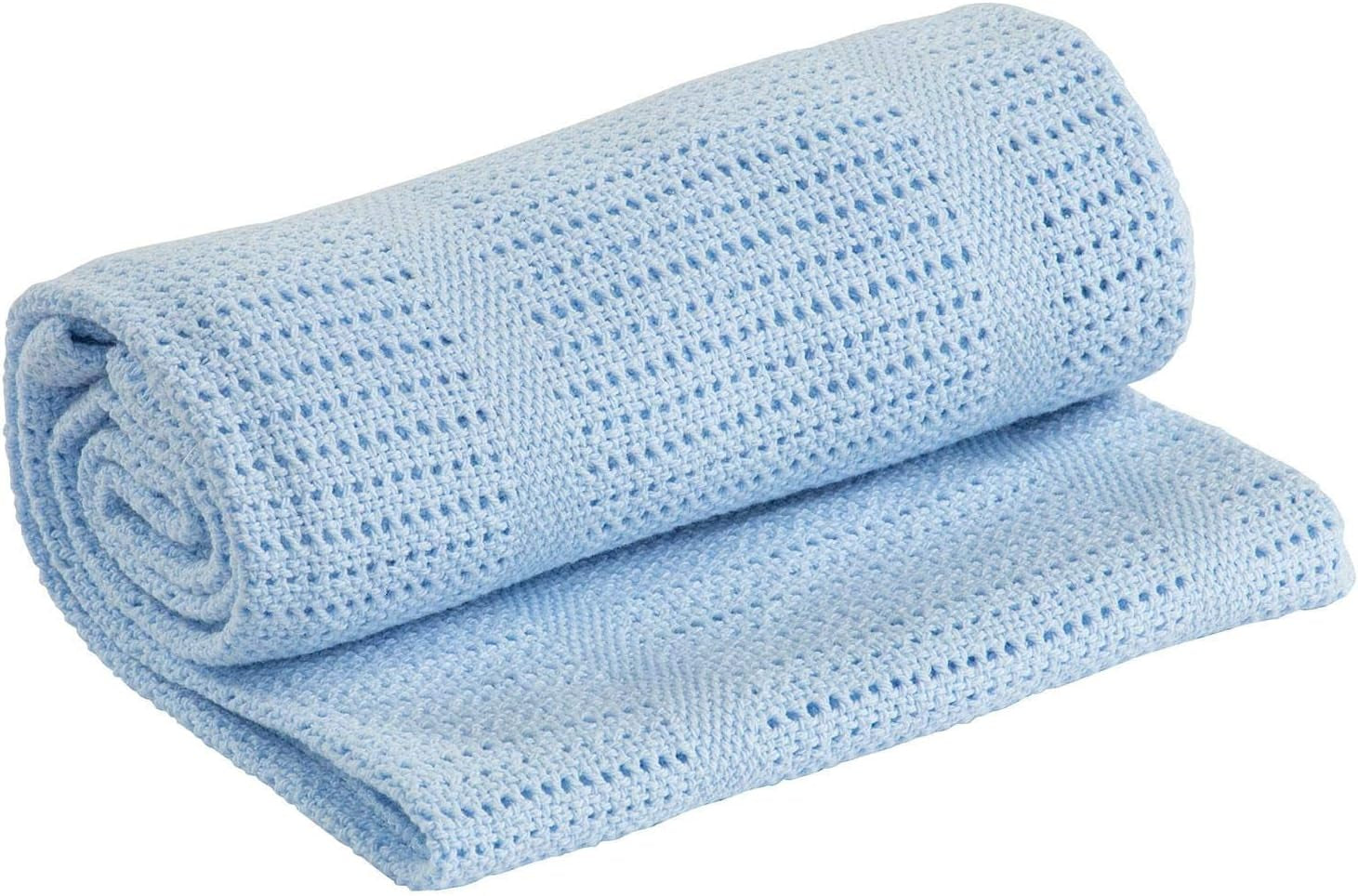 Family Bedding Pătură celulară roz pentru pat dublu, bumbac, cuvertură de pat mare, reversibilă, ușoară, termică, moale, pătură celulară tradițională, 230 X 230 cm Plapumi si pilote Naty Shop Albastru Pat dublu (230X230Cm)