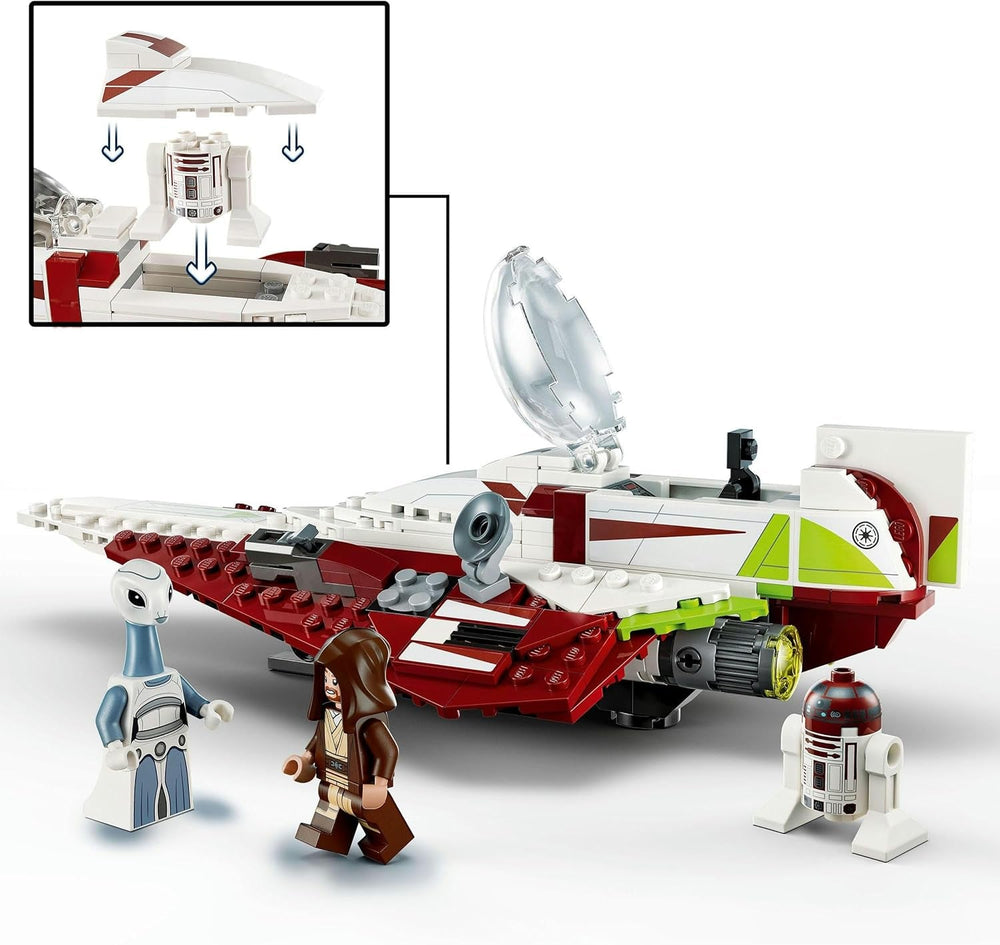 LEGO Star Wars Jedi Starfighter Obi-Wan Kenobi, Sestavitelná hračka s Taun We, Figurka droida a světelný meč, Sada Útok klonů 75333 Stavebnice Besuche den LEGO-Store