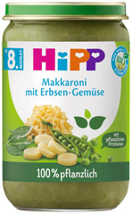 Hipp menu 100% rostlinné Od 8 / 10 měsíců Matka a dítě Naty Shop 220 gramů Makarony se zelenými fazolkami a špenátem