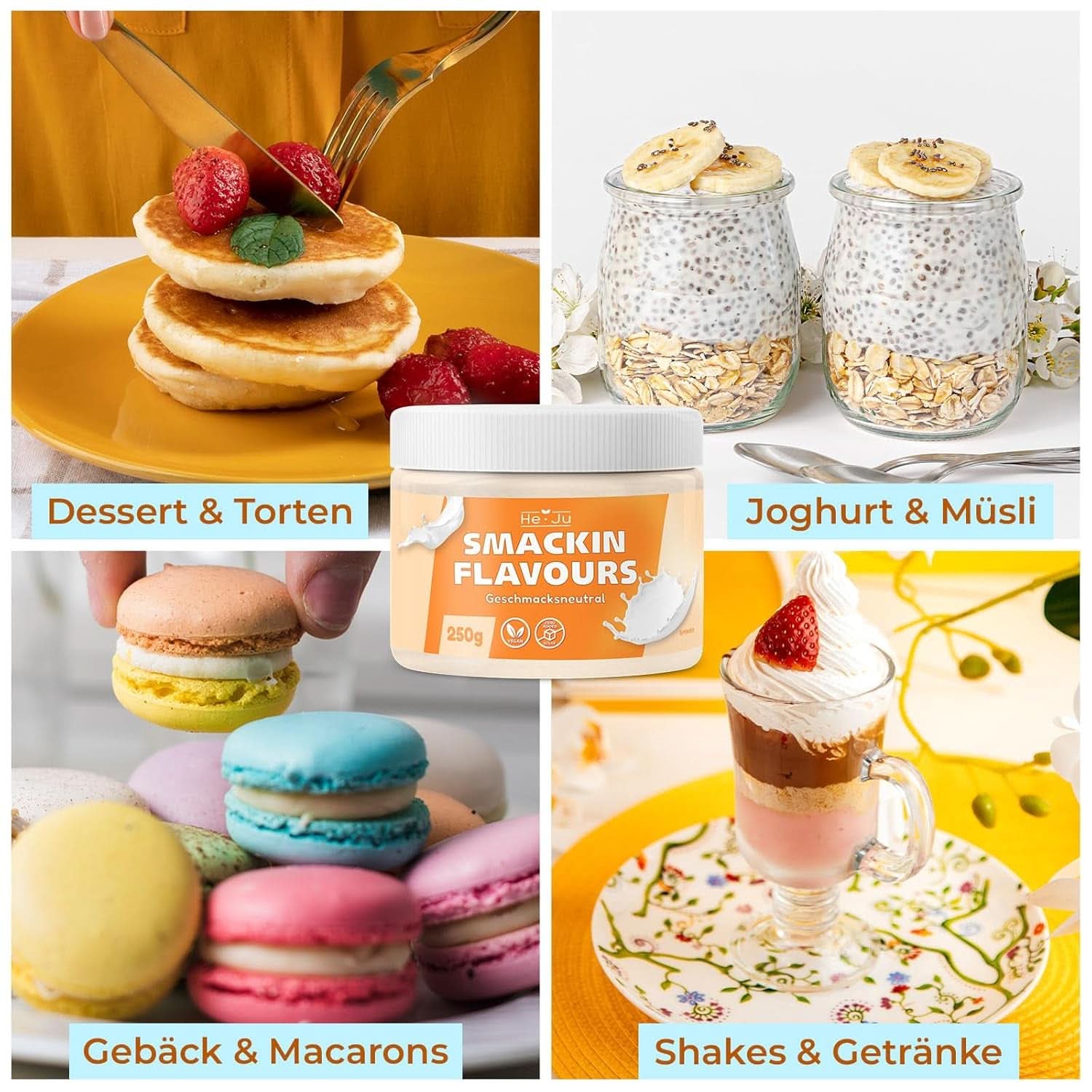 He-Ju, prášek s neutrální příchutí, 250 gramů Aromas Naty Shop