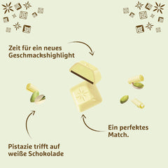 Schogetten bílé pistácie | Bílá čokoláda s pistáciovou krémovou náplní | 100 g | Pohodlně porcované (balení po 3 kusech)