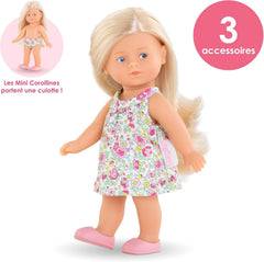 Sada Les Trends Corolline Rosy Miniwelt, Vollvinylpuppe mit langem Haar, Bürste, extra Outfit v Geschenkbox, 4 kusy, Vanilleduft, 20 cm, ab 3 Jahren