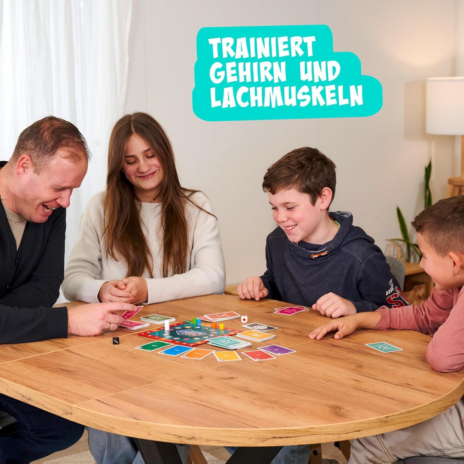 Noris 606062080 - Gegenteil Spiel (Brettspiel od 10 Jahre) - kombinierbar mit dem Kartenspiel - verrücktes Konzentrationspiel für Kinder und Erwachsene für 3-6 Spieler
