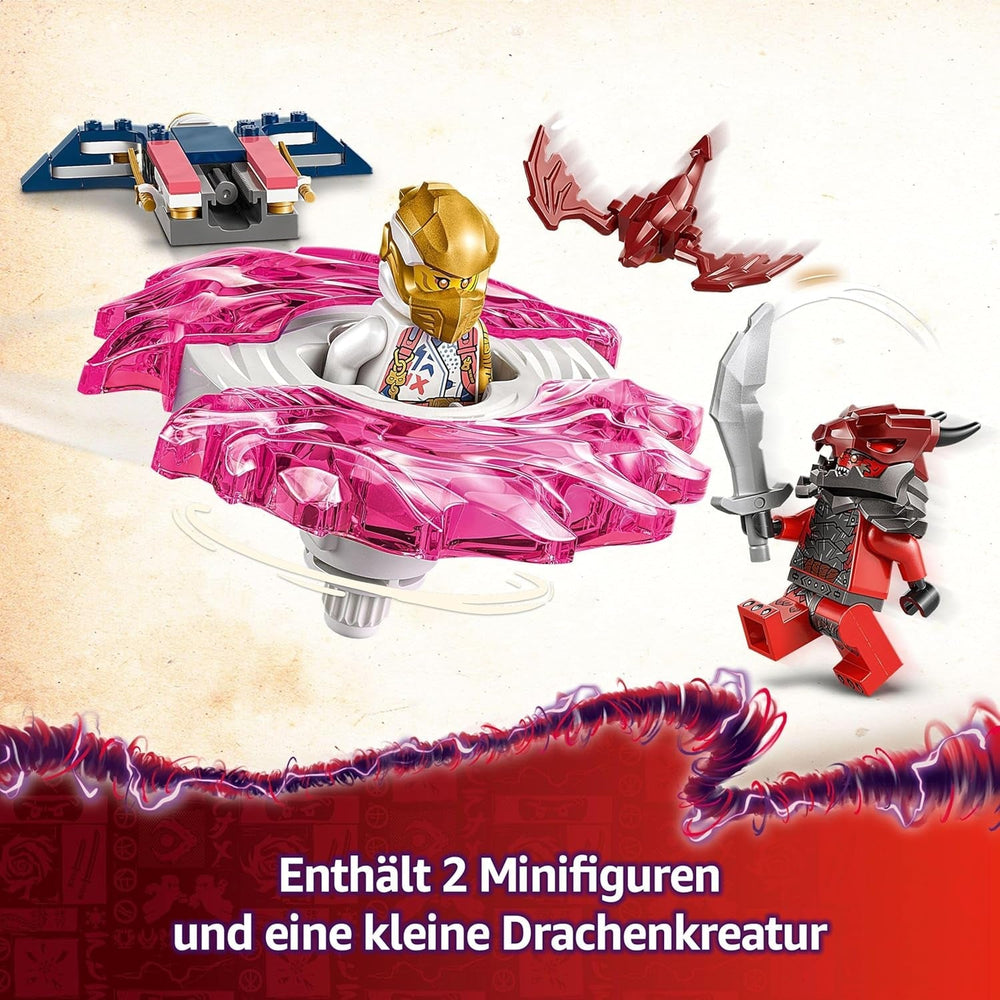 LEGO NINJAGO Sora's Dragon Spinjitzu Spinner - Akční Ninja hračka se 2 minifigurkami - Malá herní sada pro děti - Tip na dárek pro chlapce a dívky 6 let 71824 Stavebnice Besuche den LEGO-Store