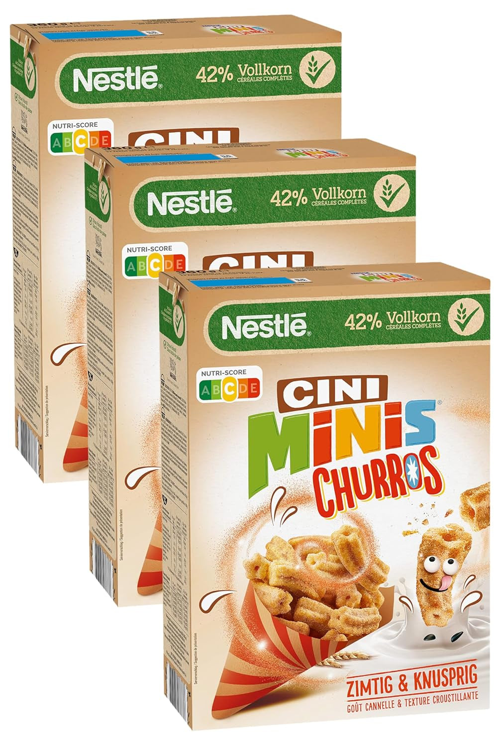 Churros Snídaňové cereálie s obsahem celých zrn 42 % 3 balení (1x360g)