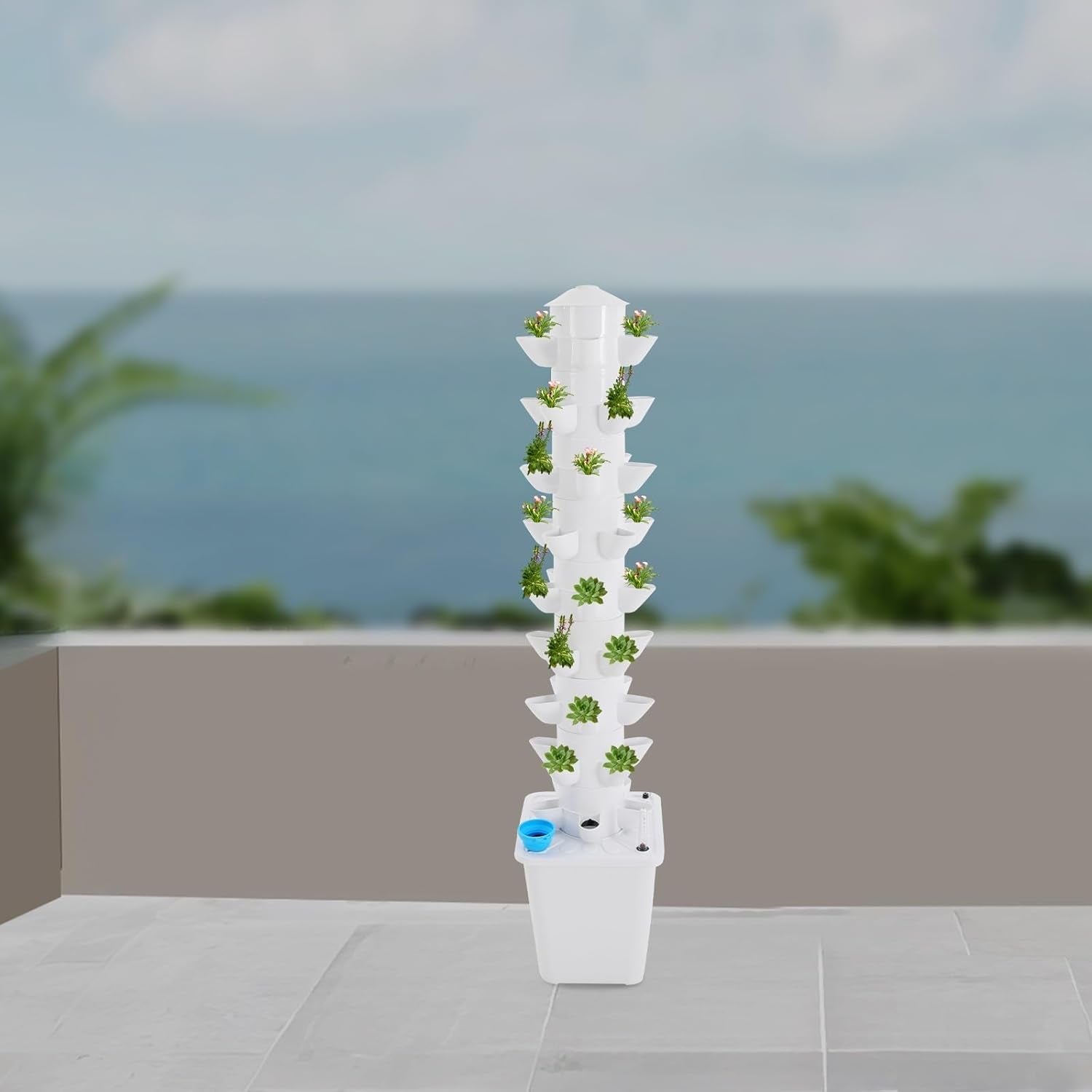 Hydroponický systém Hydroponická věž Vnitřní bylinková zahrada Hydroponický systém pěstování se 45 místy výsadby Vodní čerpadlo Vodní nádrž 20 l Vertikální pro květiny a zeleninu
