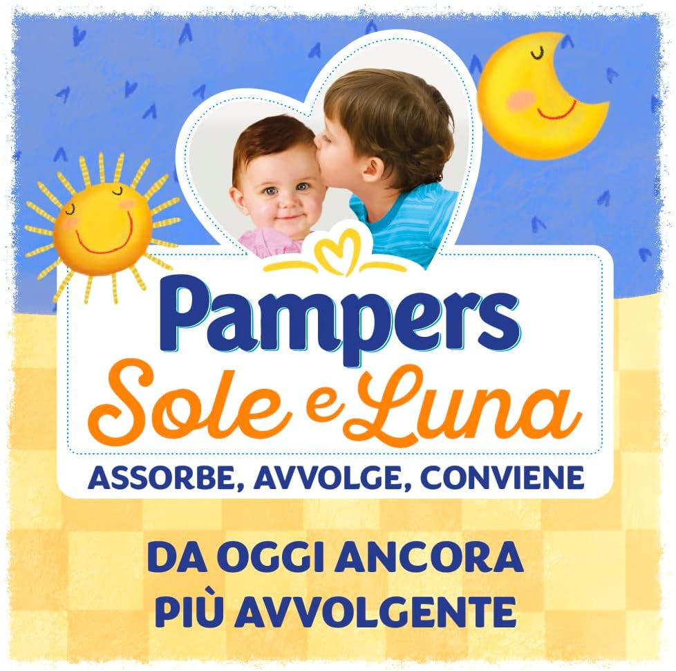 Pleny Pampers Sun and Moon Midi, velikost 3 (4-9 kg), 120 plen