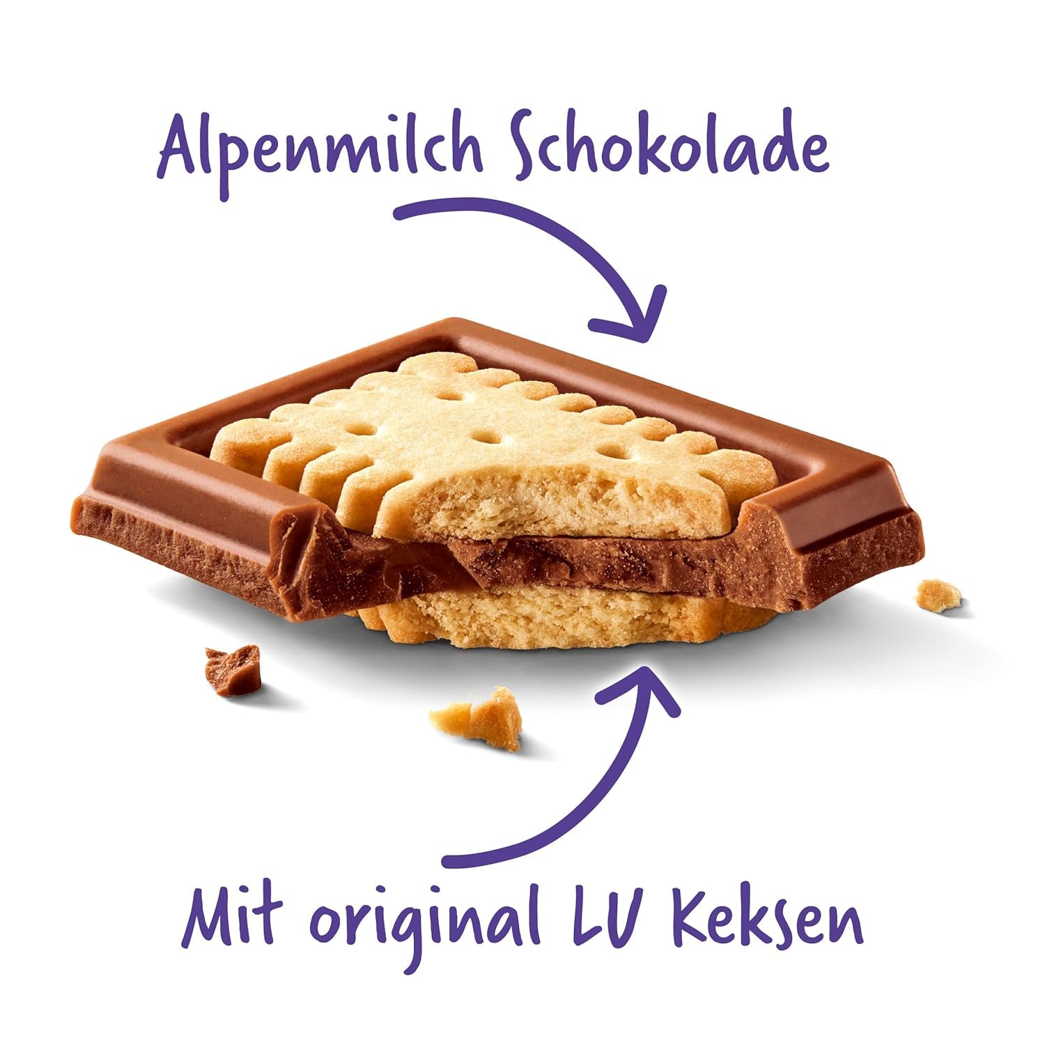 Milka LU – Čokoláda z alpského mléka s křupavými LU sušenkami – 87g