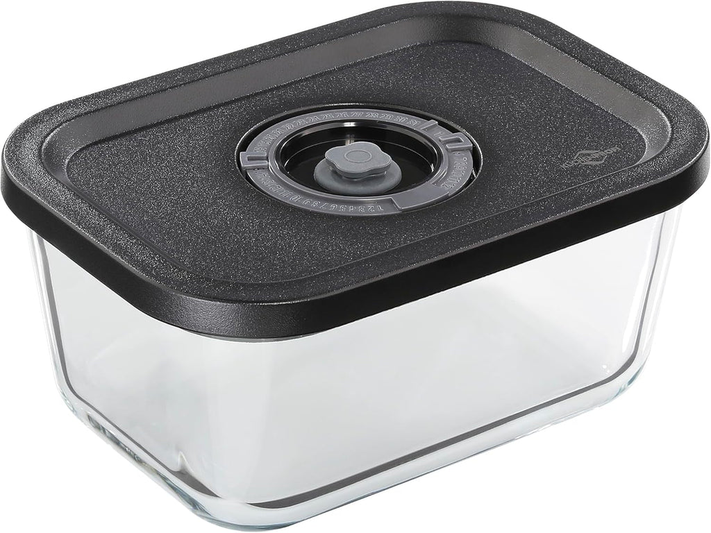 Set de vid Küchenprofi EASYFRESH | Set din 7 piese | 1x pompă electrică de vid, 1x borcan de vid S, M și L, 3x pungi de vid 22x21 cm | sticlă borosilicată, plastic de înaltă calitate | preparare și depozitare Cutii depozitare alimente Naty Shop Cutie de vid M