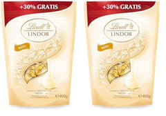 Bílé čokoládové kuličky Lindor | 400 g Přibl. 30 bílých čokoládových kuliček s náplní rozplývající se v ústech | Čokoládový dárek | Čokoládový dárek (balení 2 ks)