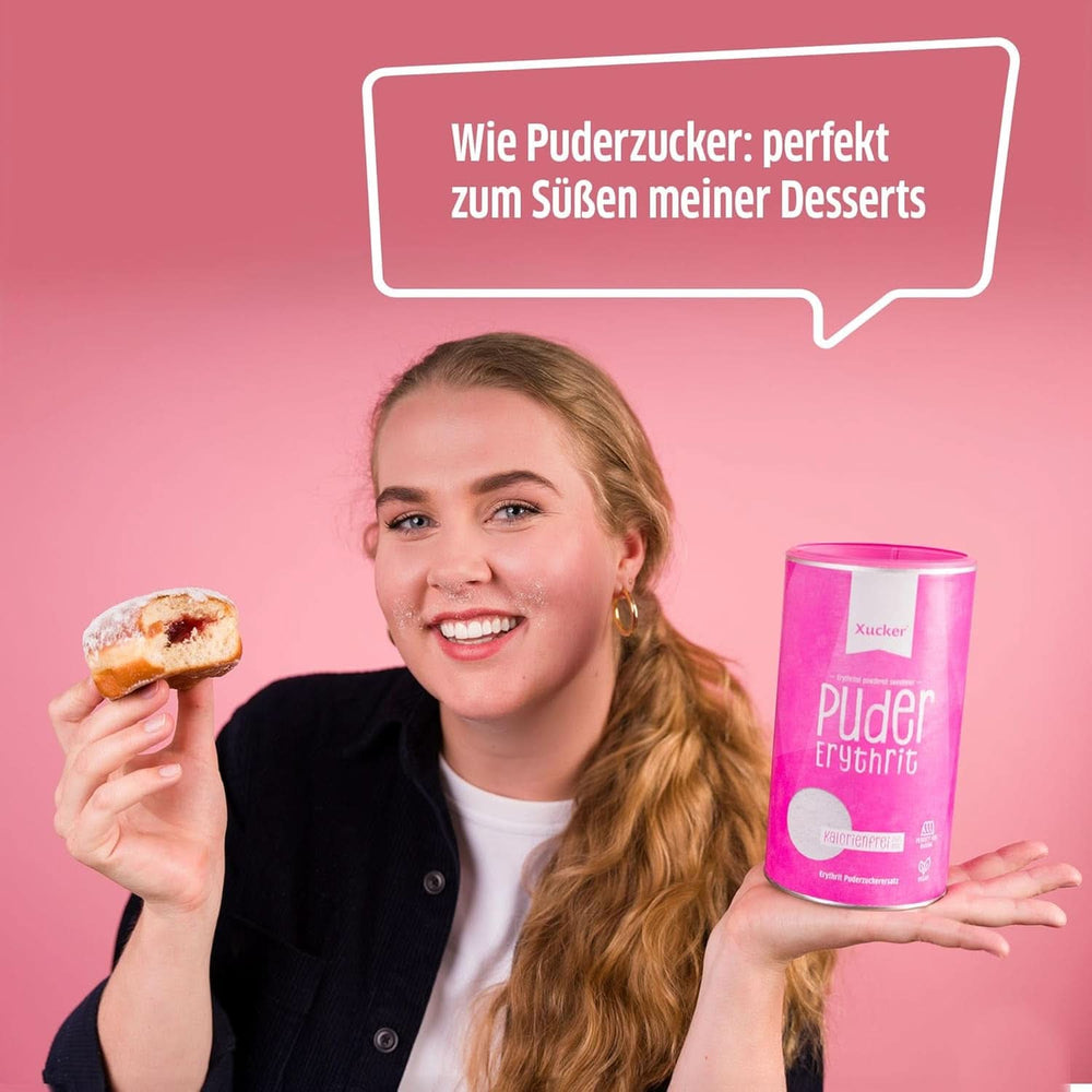 Xucker práškový cukr Erythritol - bezkalorická náhrada cukru, 600 gramů sladidla Naty Shop