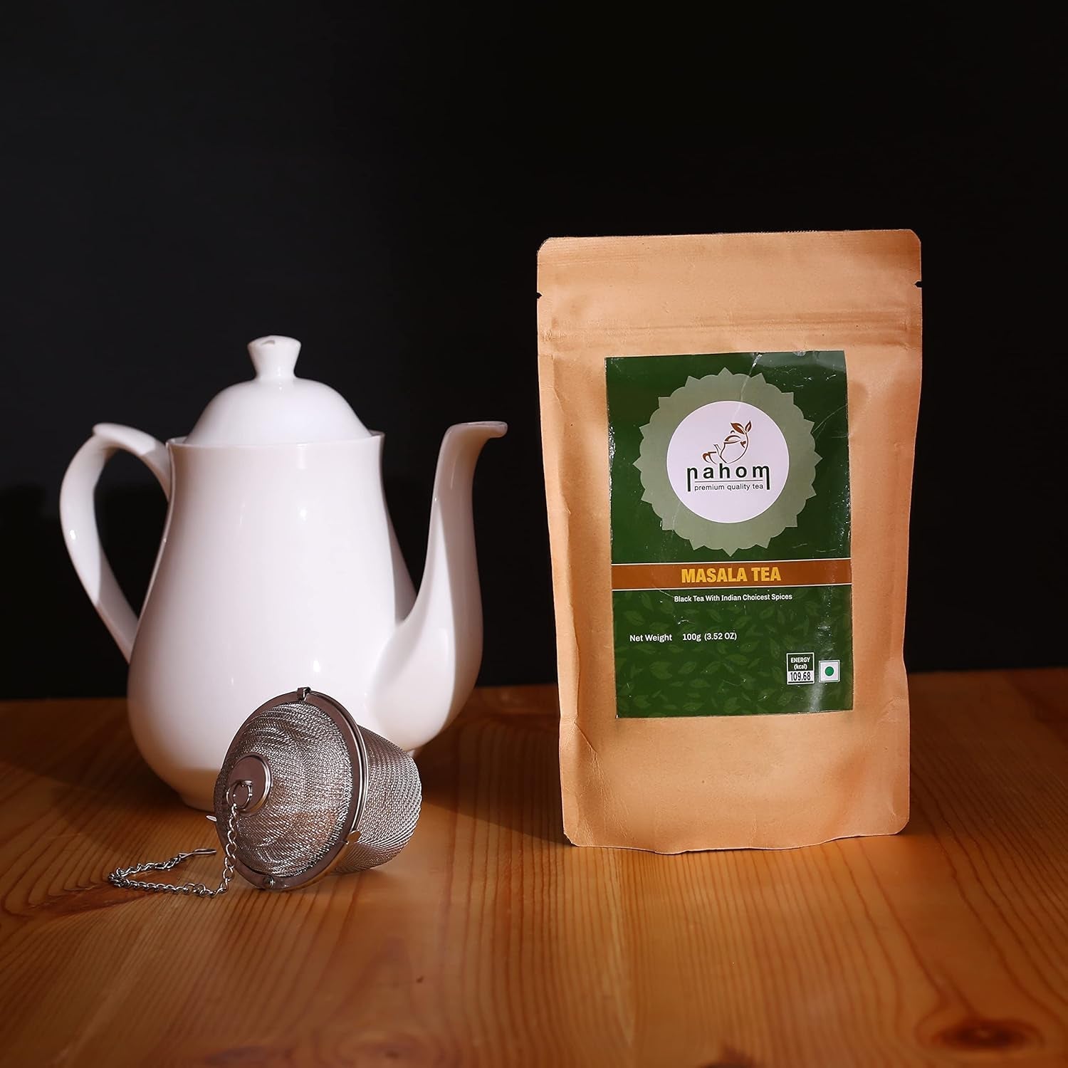 Ceai India'S Masala Chai cu frunze libere | 50 de cești, amestec de ceai negru, scorțișoară, cardamom, piper negru | Ceai Masala condimentat | Chai Latte Suited 3,53 oz/ 100 g pungă