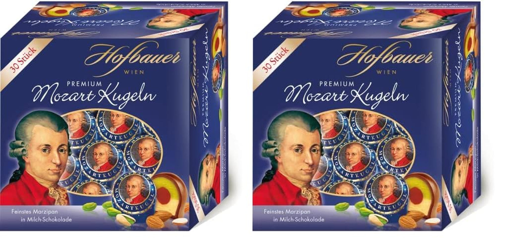Hofbauer Vienna Mozartkugeln Krabice mléčné čokolády 600g (30 kusů)