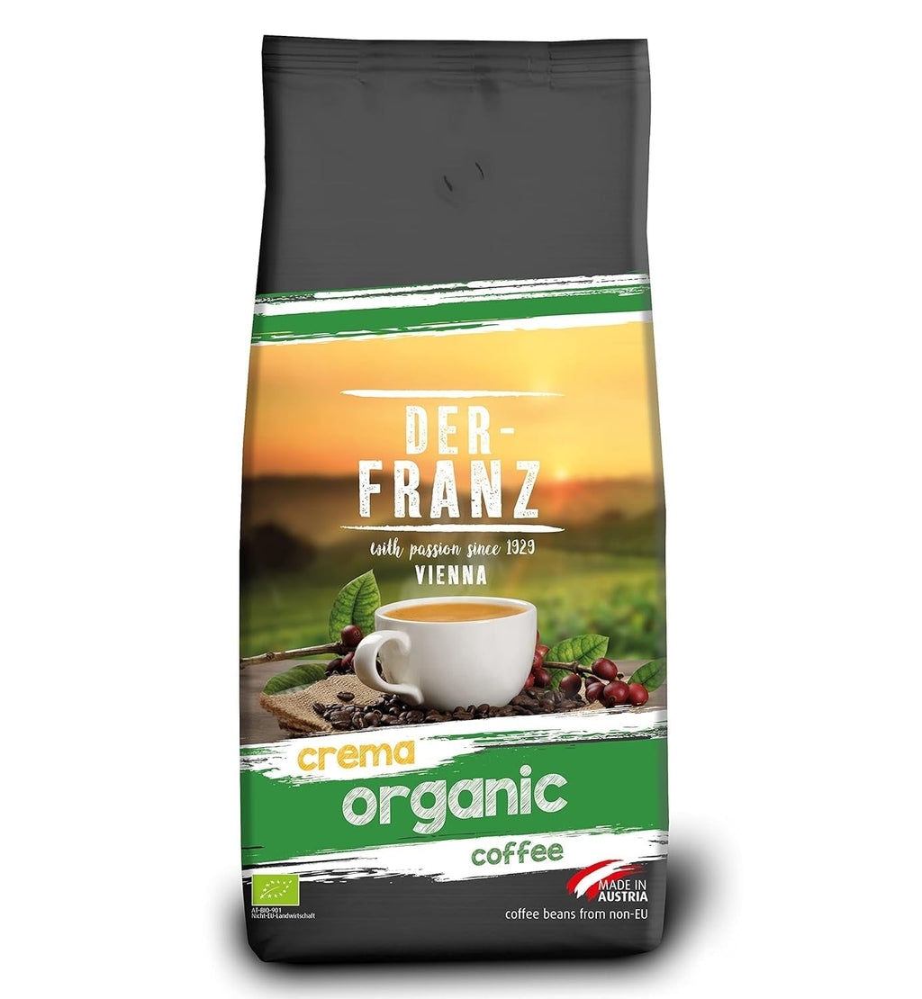DER-FRANZ Cafea Crema, Intensitate 4/5, 100% Arabica, boabe de cafea întregi Cafea Naty Shop 1 Kg Crema Bio