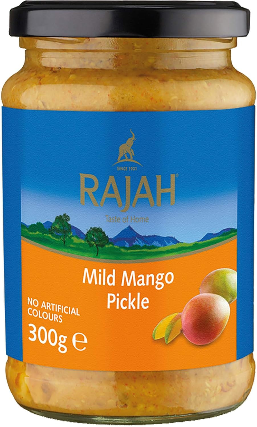 Rajah Mild Lime Pickle – Jemná eingelegte Limetten – Ideal als Begleitung zu Curry, Fleisch, Käse, Poppadums & Vorspeisen – 1 x 300 g