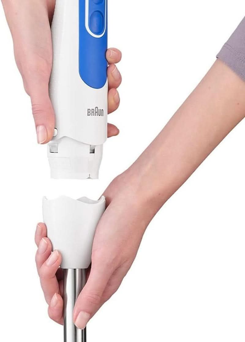 Braun Stabmixer MQ 3000 Smoothie+ – Multiquick 3 Pürierstab Mit Edelstahl Mixfuß, 700 Watt, Inkl 600 Ml Mixbecher, Weiß/Blau Kitchen Naty Shop