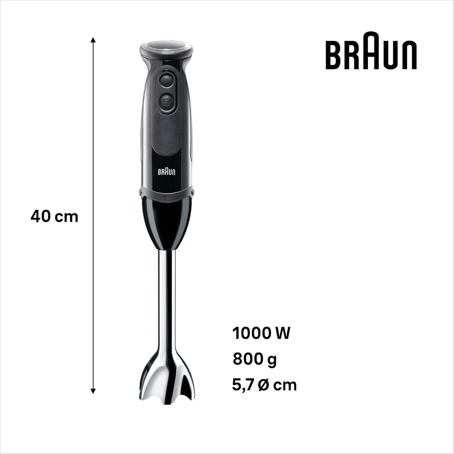 Braun Homehold Multiquick 5 MQ 5237 BK Stojací mixér 0,5 l Schwarz 1000 W Kuchyň Naty Shop