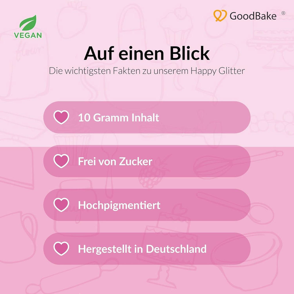 Goodbake Happy Glitter Gold - Glitter alimentar comestibil, 10 grame Glitter Naty Shop