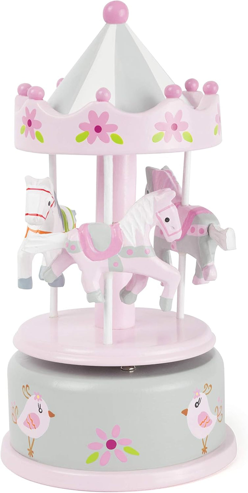 Cutie muzicală cu picior mic cal carusel circ din lemn, decor pentru grădiniță, cu muzică frumoasă de leagăn, 12321 Jucarii Bebe Naty Shop Floare