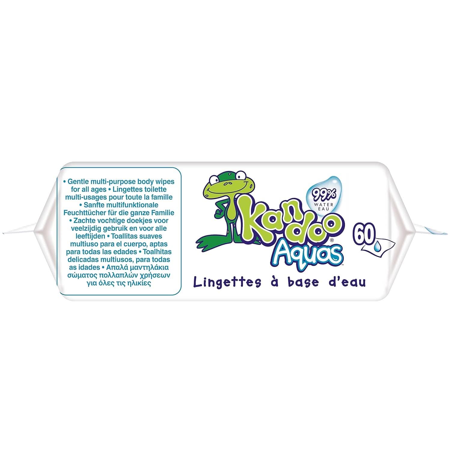 Aquas multifunkční toaletní ubrousky 99% voda Balení 60 dětských vlhčených ubrousků Naty Shop
