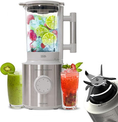 Cecotec Standmixer Grand Katana 2700MAX Total Destroy W. Maximalleistung 2700W, Gegenläufige Technologie, 8-Klingen-Messer Mit Schwarzer Titanbeschichtung, Thermoresistenter Krug 1,8L Matka a dítě Naty Shop Weiss