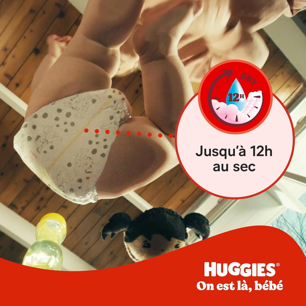 Scutece Huggies pentru bebeluși Little Movers, design Disney, mărimea 5, 126 bucăți (3 x 42), cutie lunară