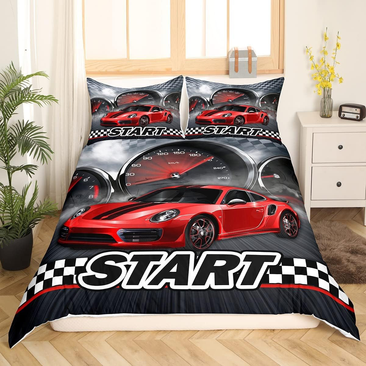 Jungen Cartoon Auto Bedtuchen Set 135X200,Kinder Bau Fahrzeuge Tröster Abdeckung Für Kind Kleinkind Teens,Dinosaurier Bettbezug,Traktor Maschinerie Bagger Bettdecke Abdeckung,Lkw Autos Bedtuchen Naty Shop Multi 7 220*240+