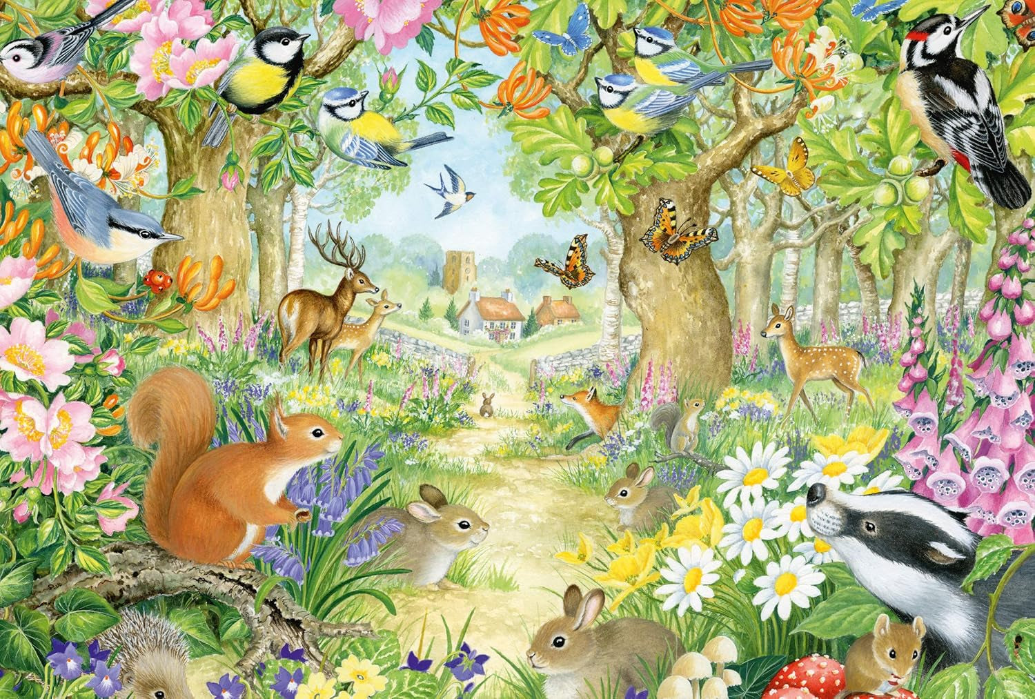 Schmidt Spiele 56370 Animale în pădure, puzzle pentru copii, 100 piese Puzzle Naty Shop