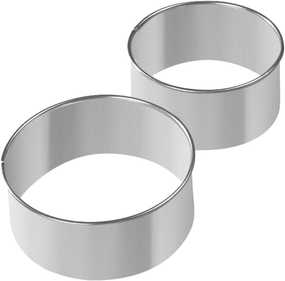 Zenker 44870 Set de 2 forme rotunde pentru biscuiți în formă de gogoși, oțel inoxidabil, dimensiuni mari 9,5 x 4,2 cm, dimensiuni mici 8 x 4,2 cm