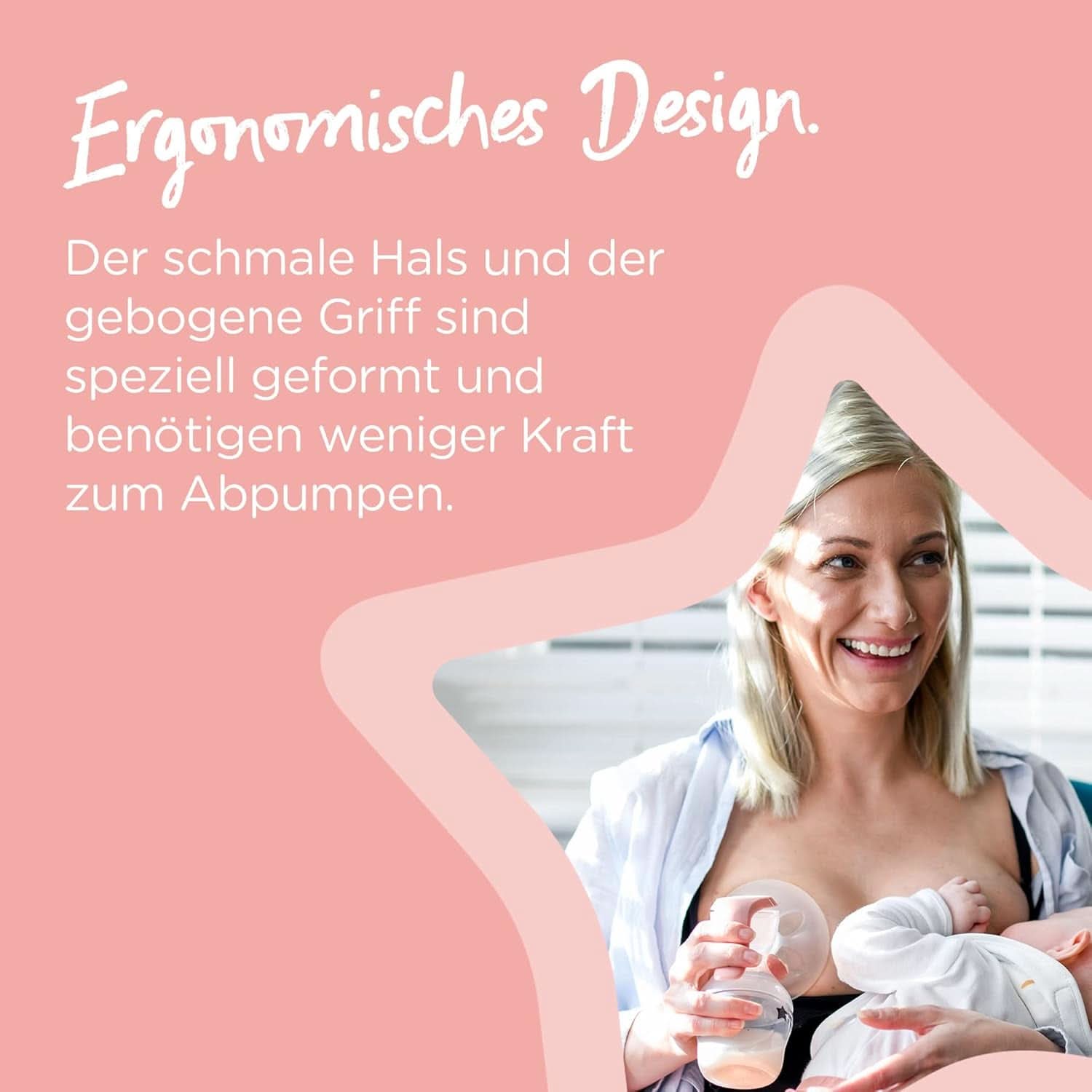 Tommee Tippee Made for Me Manuelle Einzel-Milchpumpe, Starke Saugkraft, Ergonomischer Griff, Tragbare Und Leise Milchpumpe, Samt Babyflasche Příslušenství Jídlo a kojení Bebe Naty Shop