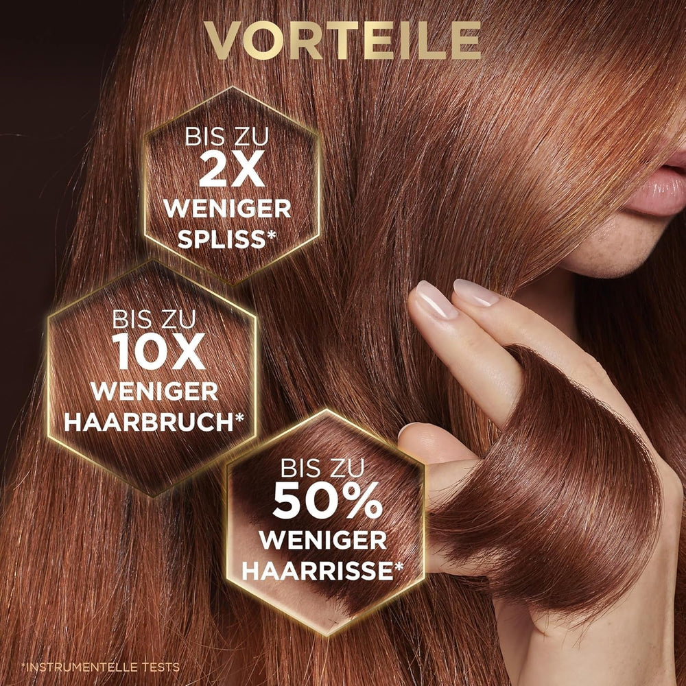 Garnier Olia Hair Colour 6.0 Light Brown + True Treasures Repair Treatment (340ml) pentru păr deteriorat - colorare fără amoniac, uleiuri naturale, acoperire păr gri, miere și ceară de albine, mai puțină rupere a părului Vopsea pentru par Naty Shop