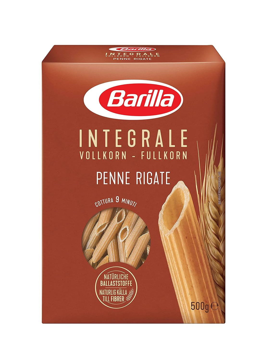 Barilla Pasta Integrale Fusilli – Semolinové těstoviny s přírodní vlákninou, 500 g