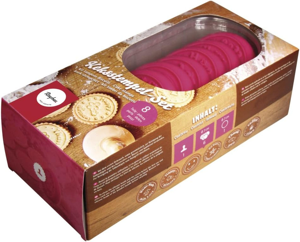 Rayher 28858000 Set de ștampile pentru fursecuri, 8 piese, cutie 1 set