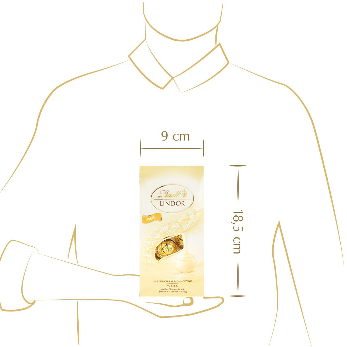 Lindt bílé čokoládové kuličky LINDOR | 137g sáček | Přibl. 10 bílých čokoládových kuliček s náplní rozplývající se v ústech | Čokoládová dárková sada | Čokoládová dárková sada (balení 2 ks)