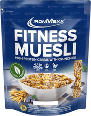 IronMaxx Fitness Müsli - Cookies & Cream, pytel 2 kg | Veganské müsli bohaté na bílkoviny s křupavým obsahem | Nízký obsah cukru a vysoký obsah vlákniny