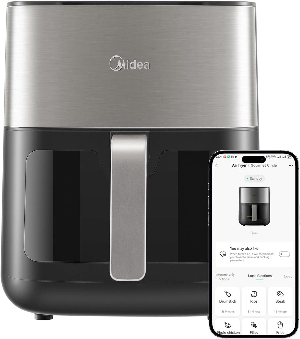 Midea Horkovzdušná fritéza 2L, 1150W Airfryer, bez oleje, Horkovzdušná fritéza, Funkce automatického vypnutí Domácí spotřebiče Naty Shop 6L