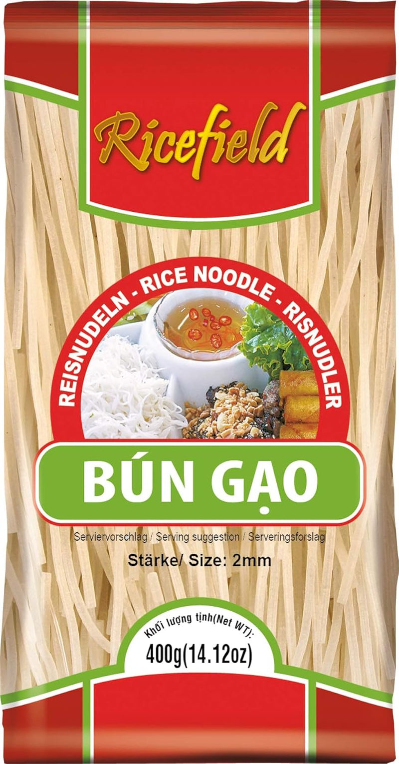 Ricefield Rýžové nudle, Vermicelli, 2 mm, Bun Gao (1 x 400 g)